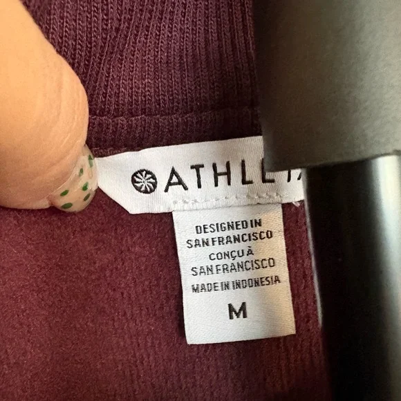 ATHLETA Cozy Karma 1/4 Zip Sweatshirt Burgundy Size Medium - Picture 2 of 5